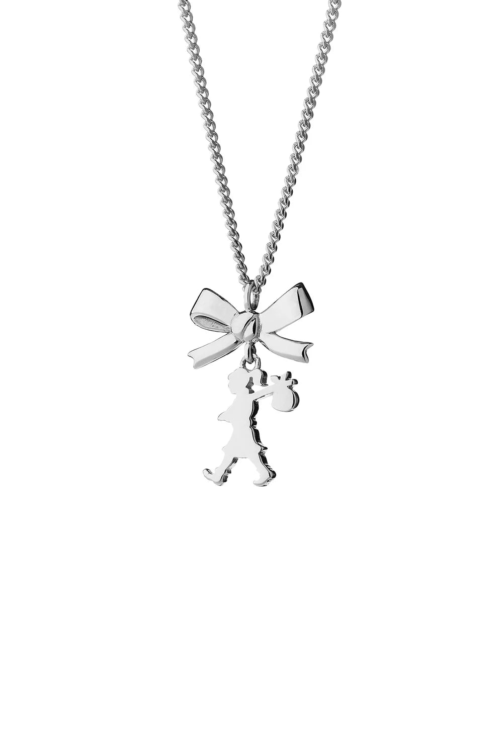 Karen Walker Mini Girl with a Bow Necklace Silver