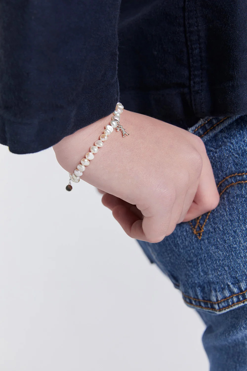 Karen Walker Mini Girl with Pearls Bracelet Silver