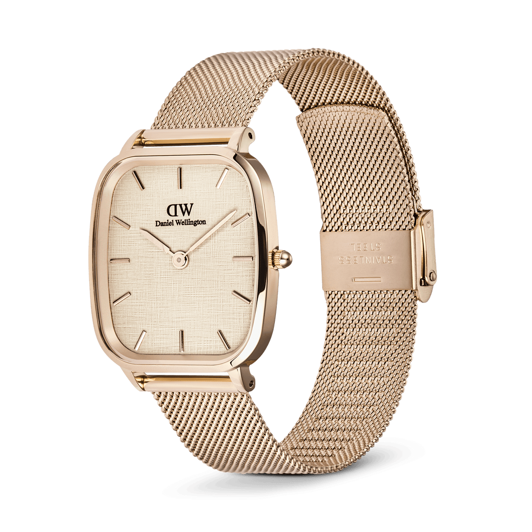 DW Marlon Melrose Watch in Linen/Rose Gold - 32mm x 36.5mm