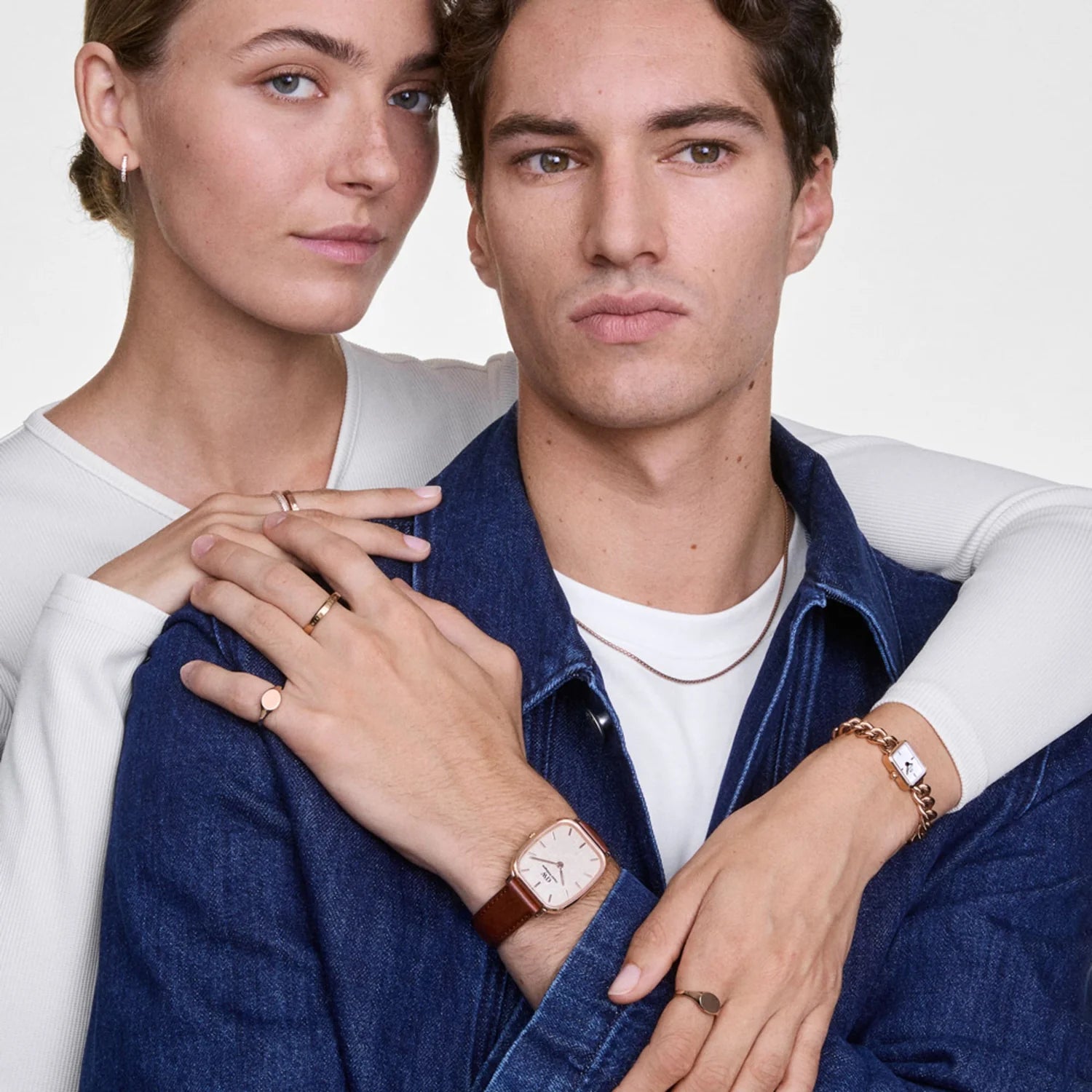 DW Marlon St Mawes Watch in Linen/Rose Gold  - 32mmx36.3mm
