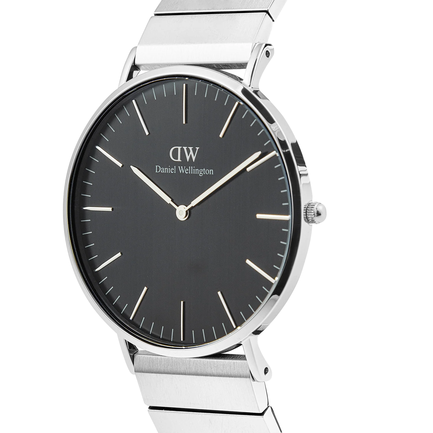 DW Classic Piano Link Watch in Silver/Onyx - 40mm