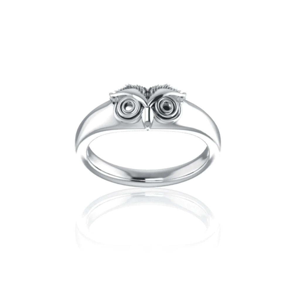 Forever Wild Sterling Silver Owl Ring