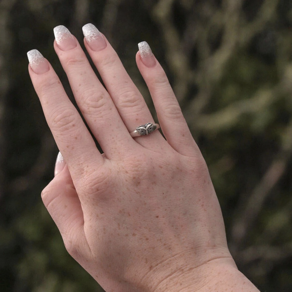 Forever Wild Sterling Silver Owl Ring