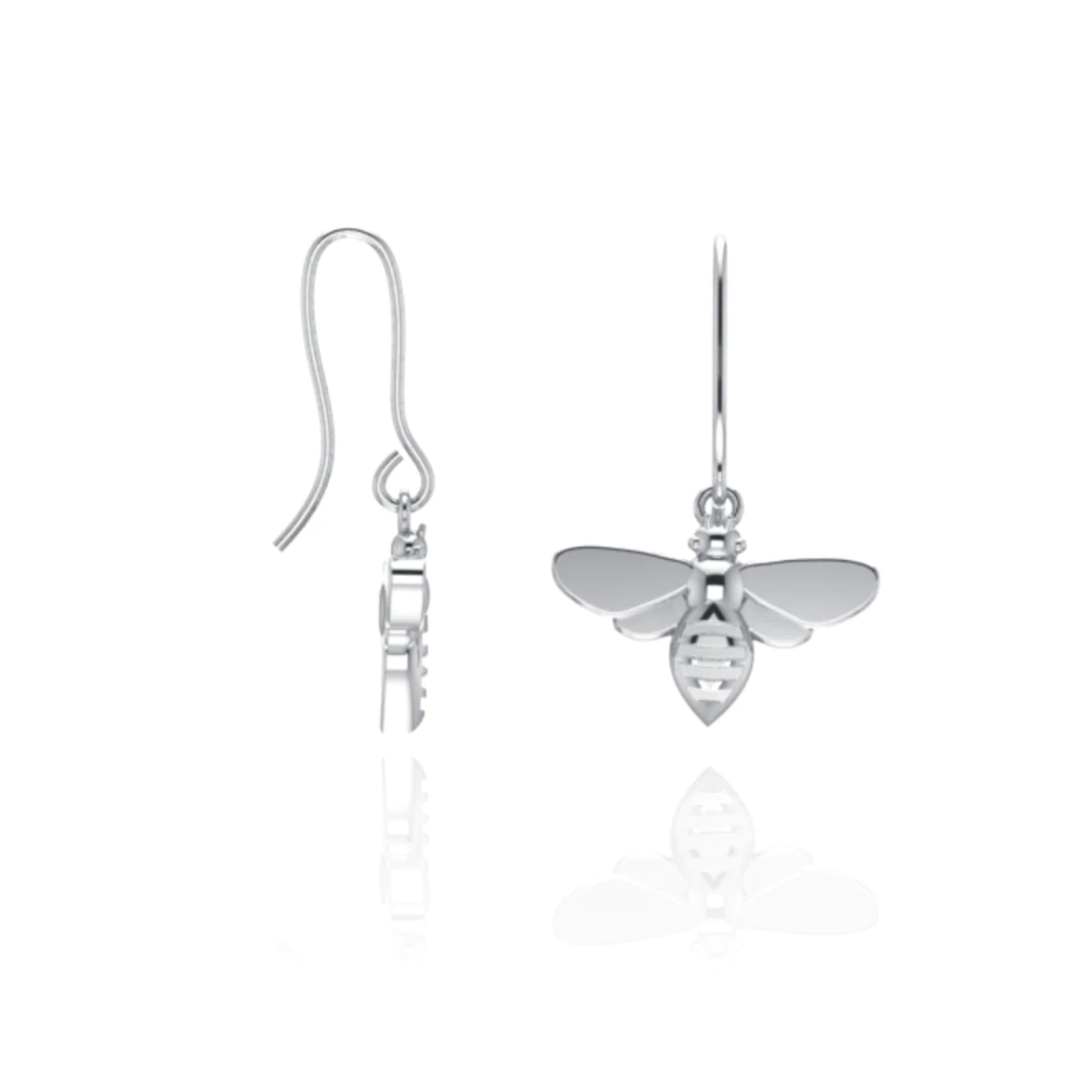 Forever Wild Sterling Silver Bee Hook Earrings