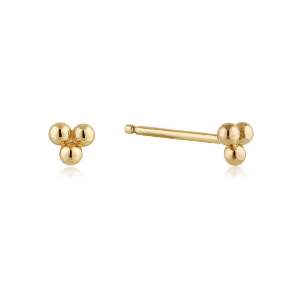 Ania Haie Triple Ball Stud Earrings Gold