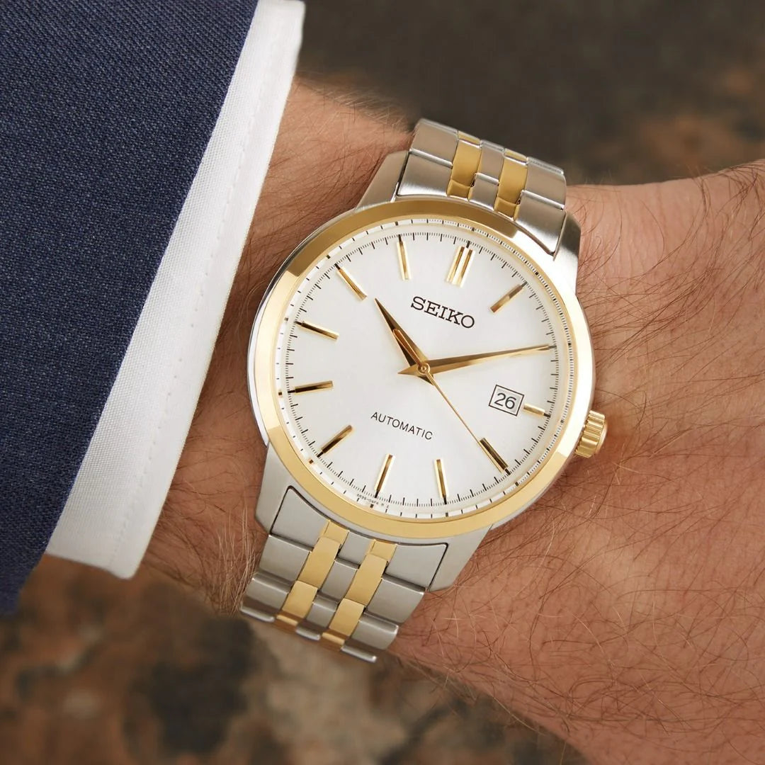 Seiko Automatic Two-Tone Watch in Silver/Gold