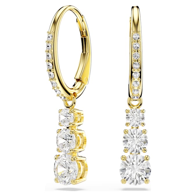 Swarovski Stilla Attract Hoop Earring in Gold Tone/White