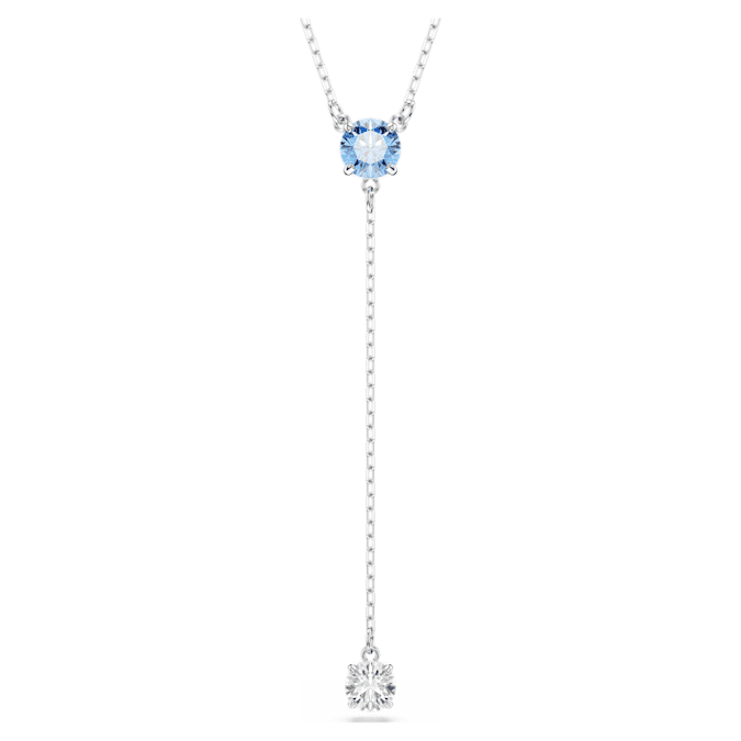 Swarovski Stilla Attract Y Necklace in Silver Tone/Blue