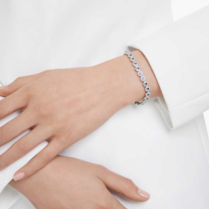 Swarovski Una Angelic Tennis Bracelet in Silver Tone/Blue